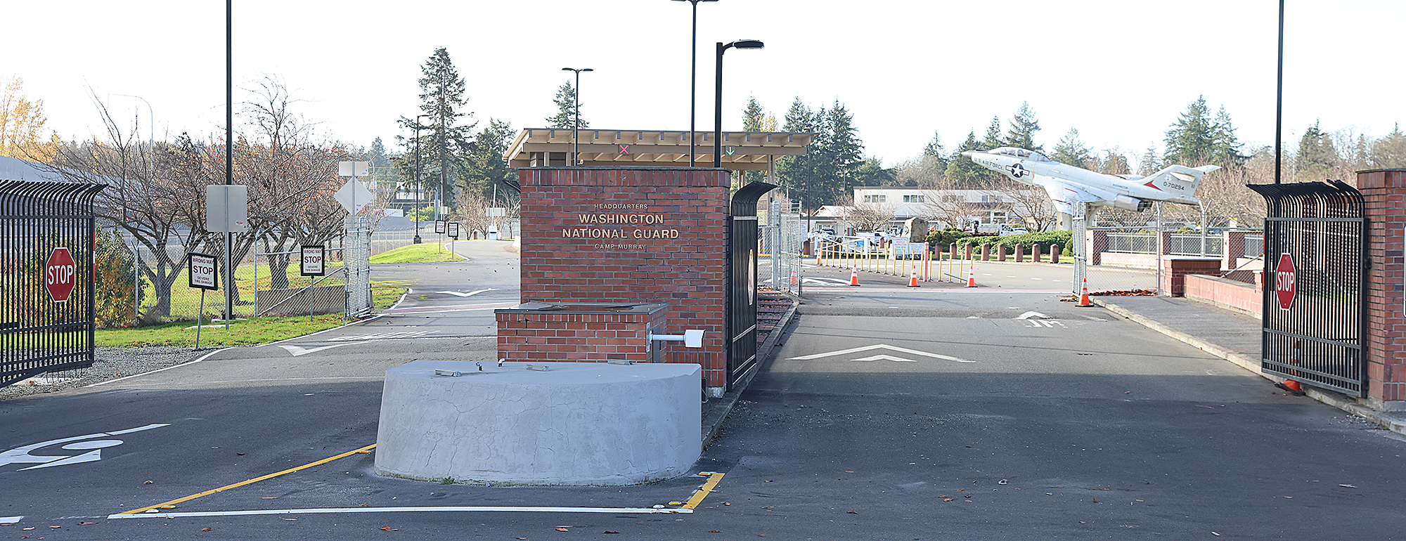 A photo of a Camp Murray gate.