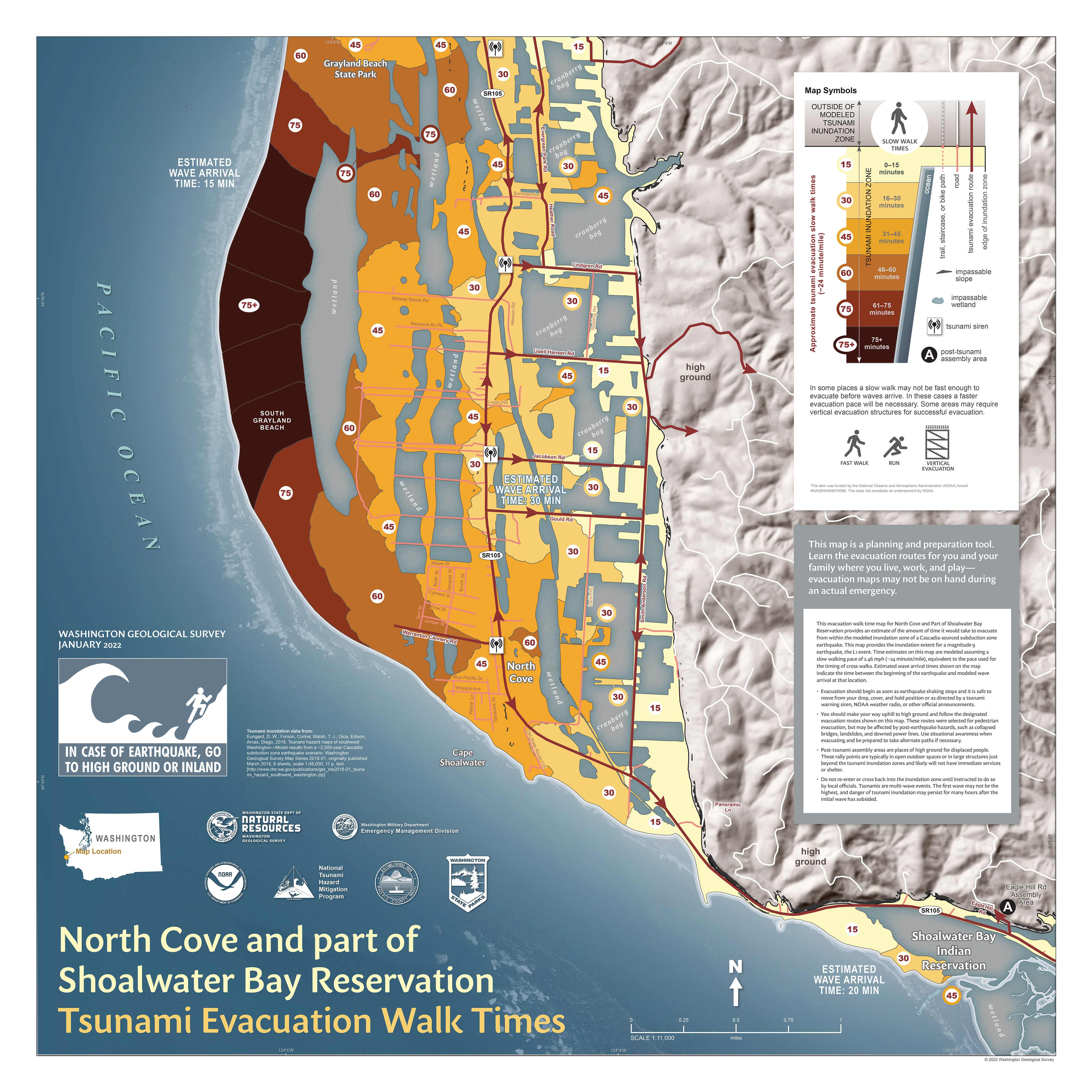 tsunami evacuation maps for washington