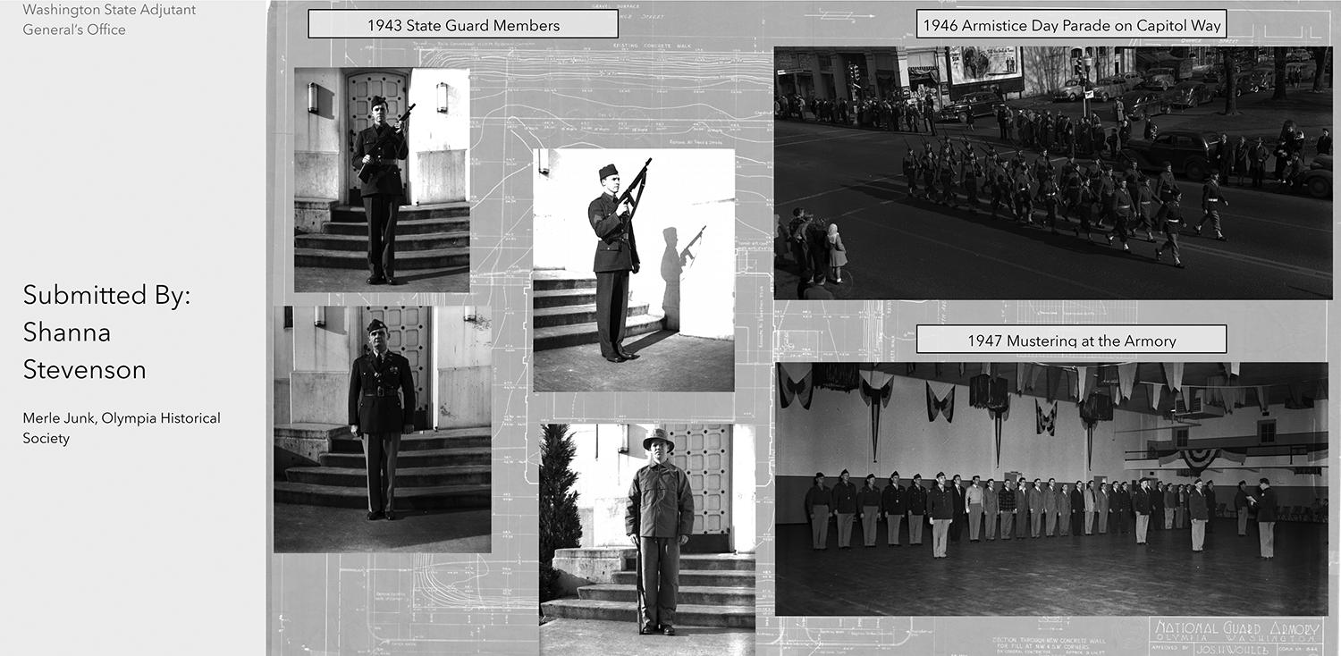 A screengrab of a website shows various historical depictions of soldiers -- soldiers at an armistice parade, soldiers in unfirom at ready.